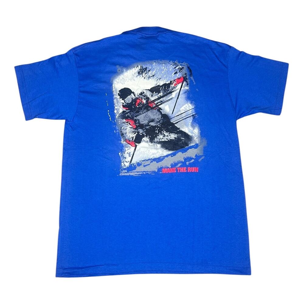 Vintage 90s Marlboro Skiing Make the Run Pocket T-Shirt